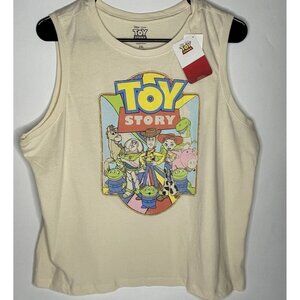 Disney Pixar Juniors XXL Toy Story Crop Graphic Tank Shirt Woody Buzz Lightyear